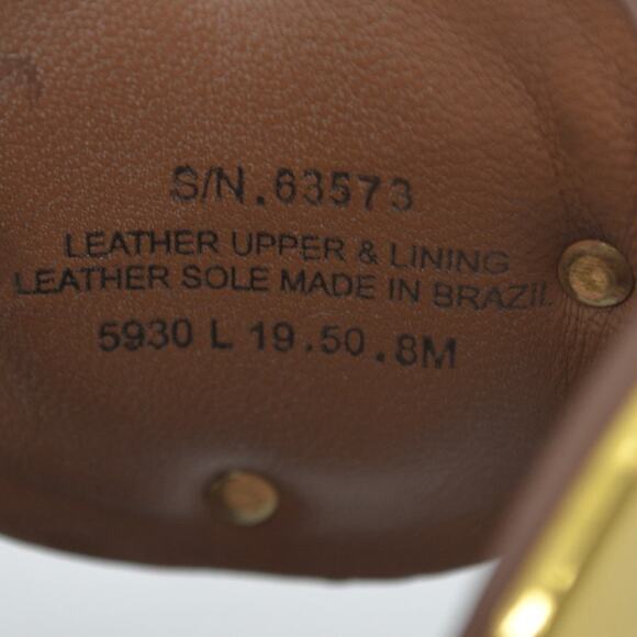 Tory Burch Brown Gold Sandals Circle Plates Size 8 - Picture 9 of 13